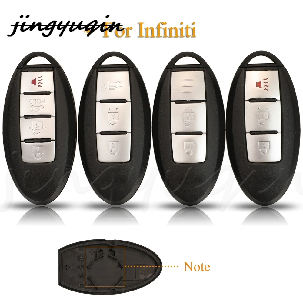 

Jingyuqin 2/3/4 кнопки чехол для автомобильного ключа для Infiniti G25 G35 G37 Q50 Q60 Q70 QX55 JX35 QX50 QX60 QX80 чехол для брелока без ключа Nologo