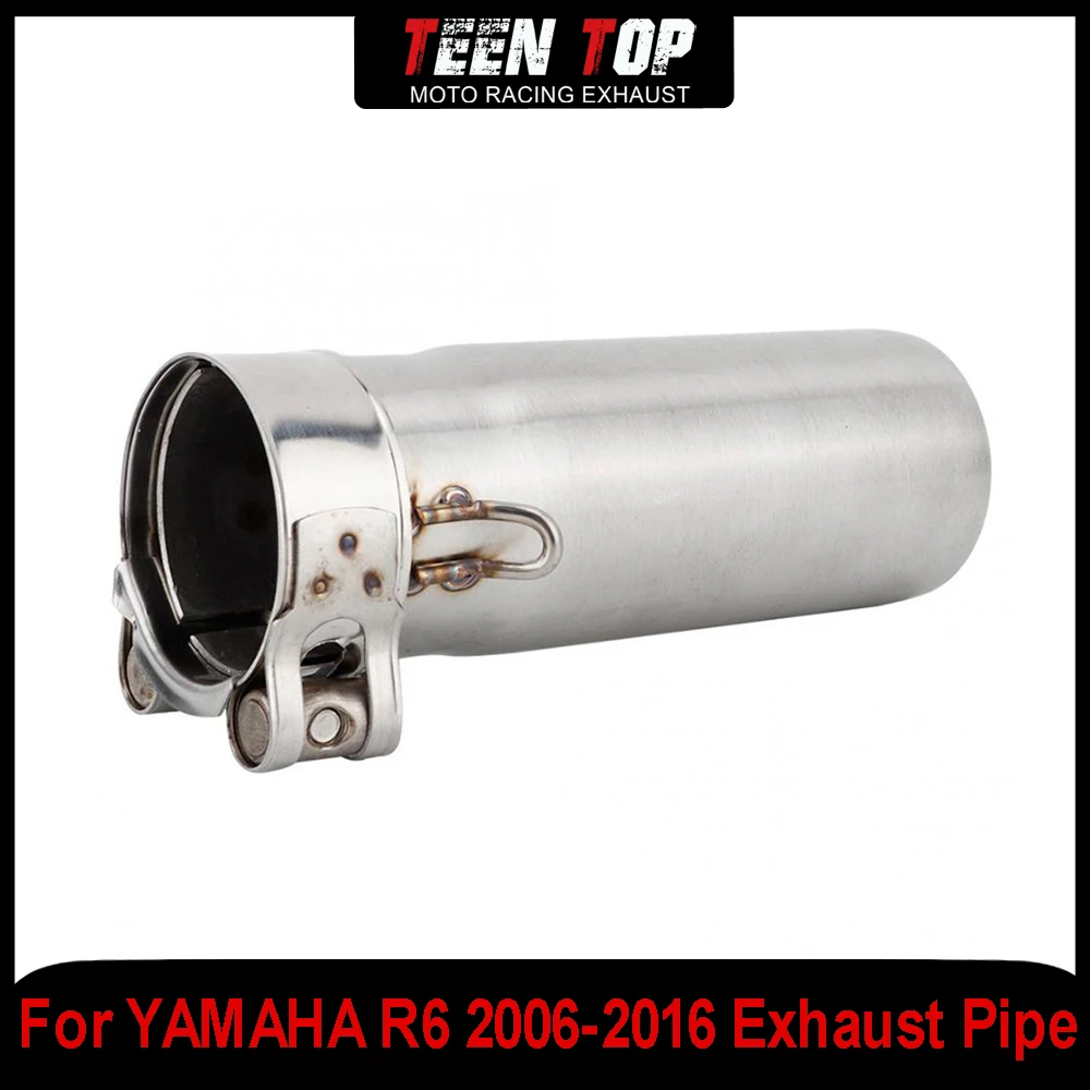 Motorcycle Exhaust Middle Link Pipe Connection Pipe For YAMAHA R6 Exhaust Pipe Mid Tube r6 2006-2016 Stainless Steel