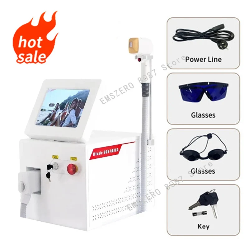 Professional 808 Diode Laser Hair Removal Machine 3 Wavelength 755nm 808nm 1064nm Safe and Effective With Cooling System