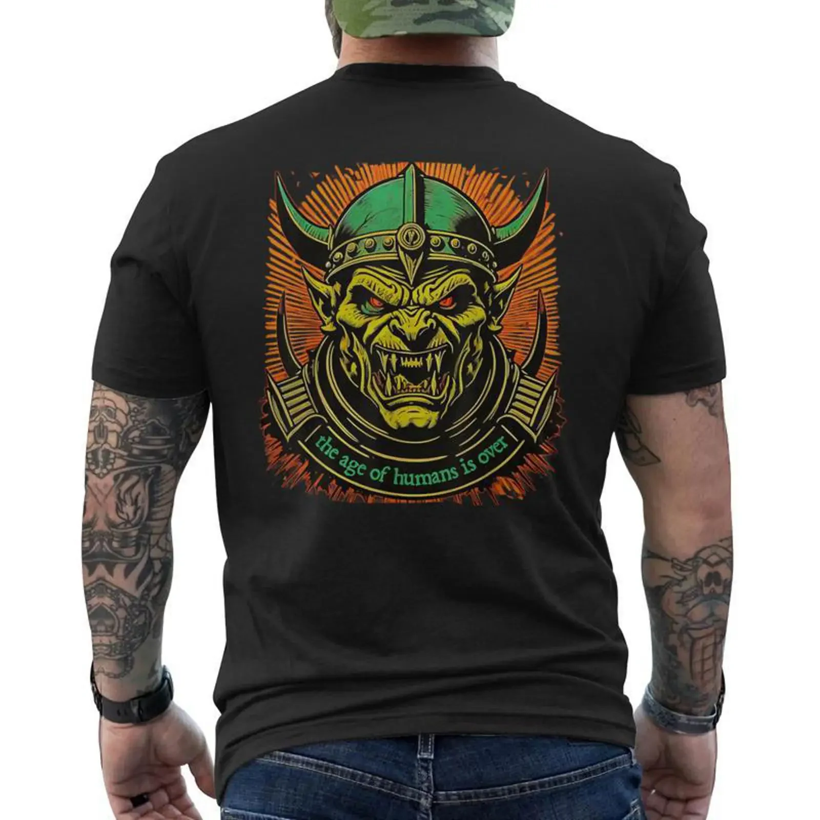 Orcs L'âge Des Gens Est Terminé Orc T shirt imprimé au dos Cadeauxyz vintage Washed Unisex Casual Stretched