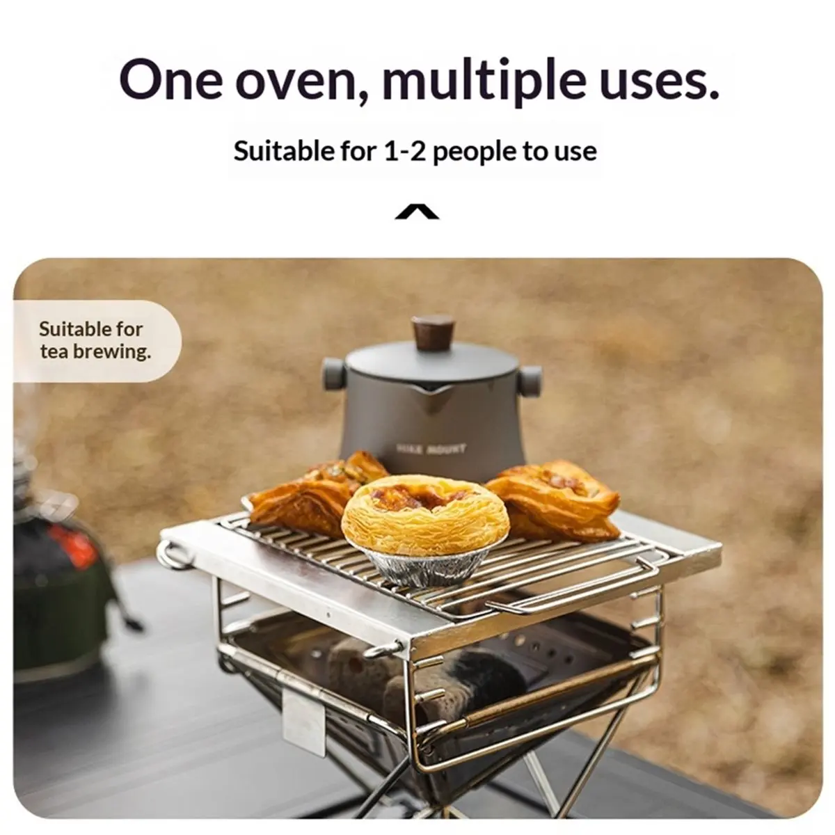 M10K Outdoor Camping Folding Grill Stainless Steel Portable Firewood Stove Incinerator Multi-Functional Camping Barbecue