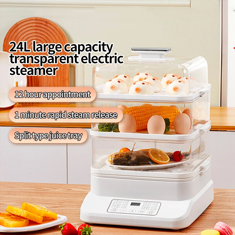 

Household Electric Steamer Three-layer Multifunctional Steamer Large Capacity Household Appliance Cooking Electric Steamer