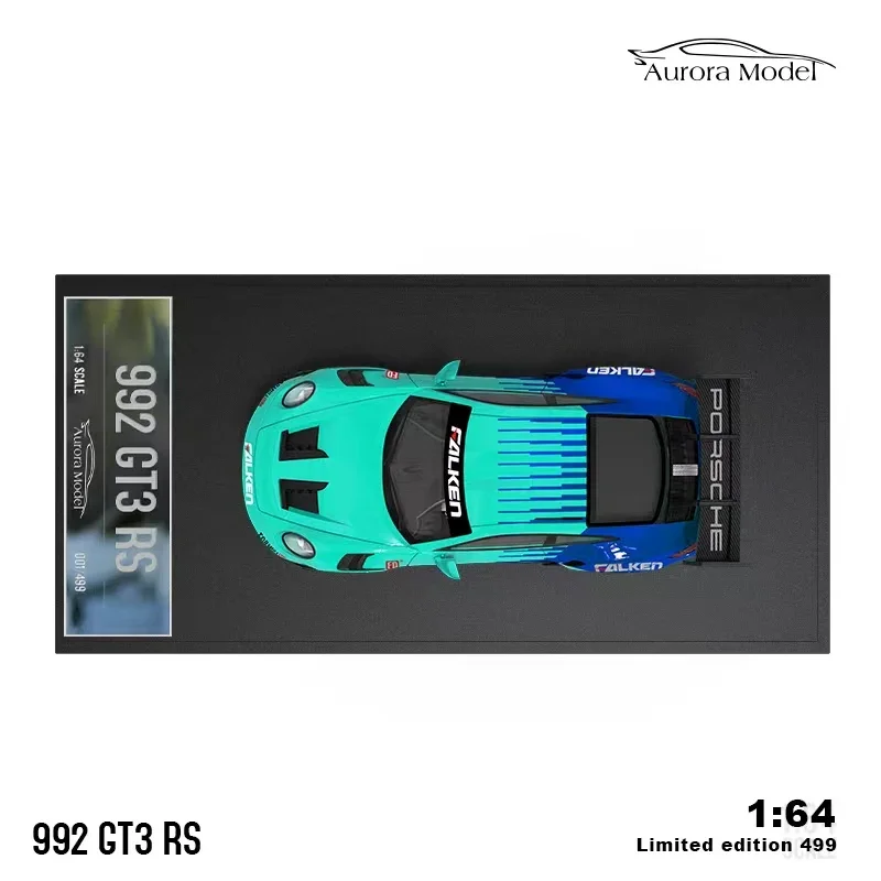 오로라 모델 자동차 RWB992 GT3 RS 합금 다이캐스트 스포츠카 컬렉션 디스플레이, 1:64