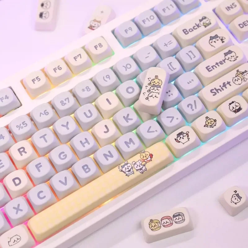 كارتون أنيمي Pochaco لطيف Chiikawa Keycap MOA مادة التسامي الحراري العالي عبر محور لوحة المفاتيح استبدال مفاتيح