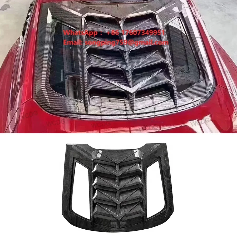 Carbon Fiber Car Rear Window Decorative Window Louver for Ford Mustang 2015-2022  Rear Air Vents Cover Shutter Louver Body Kit