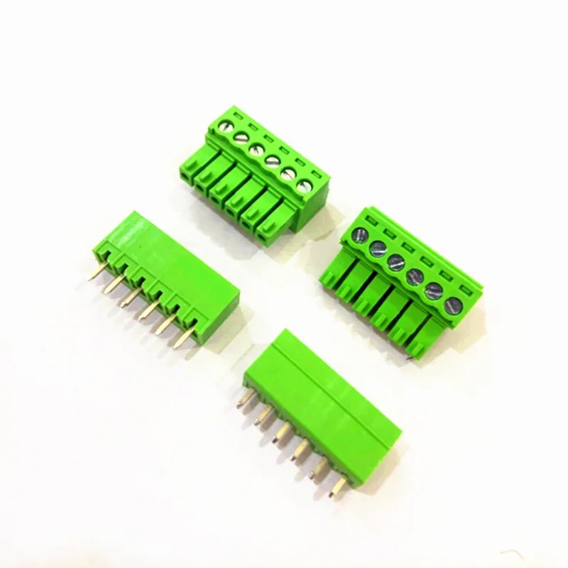 5Pcs 15edk-3.5mm/3.81Mm Plug-In Groene Terminal Plug 2Edgk Terminal Gat End 2-24pin