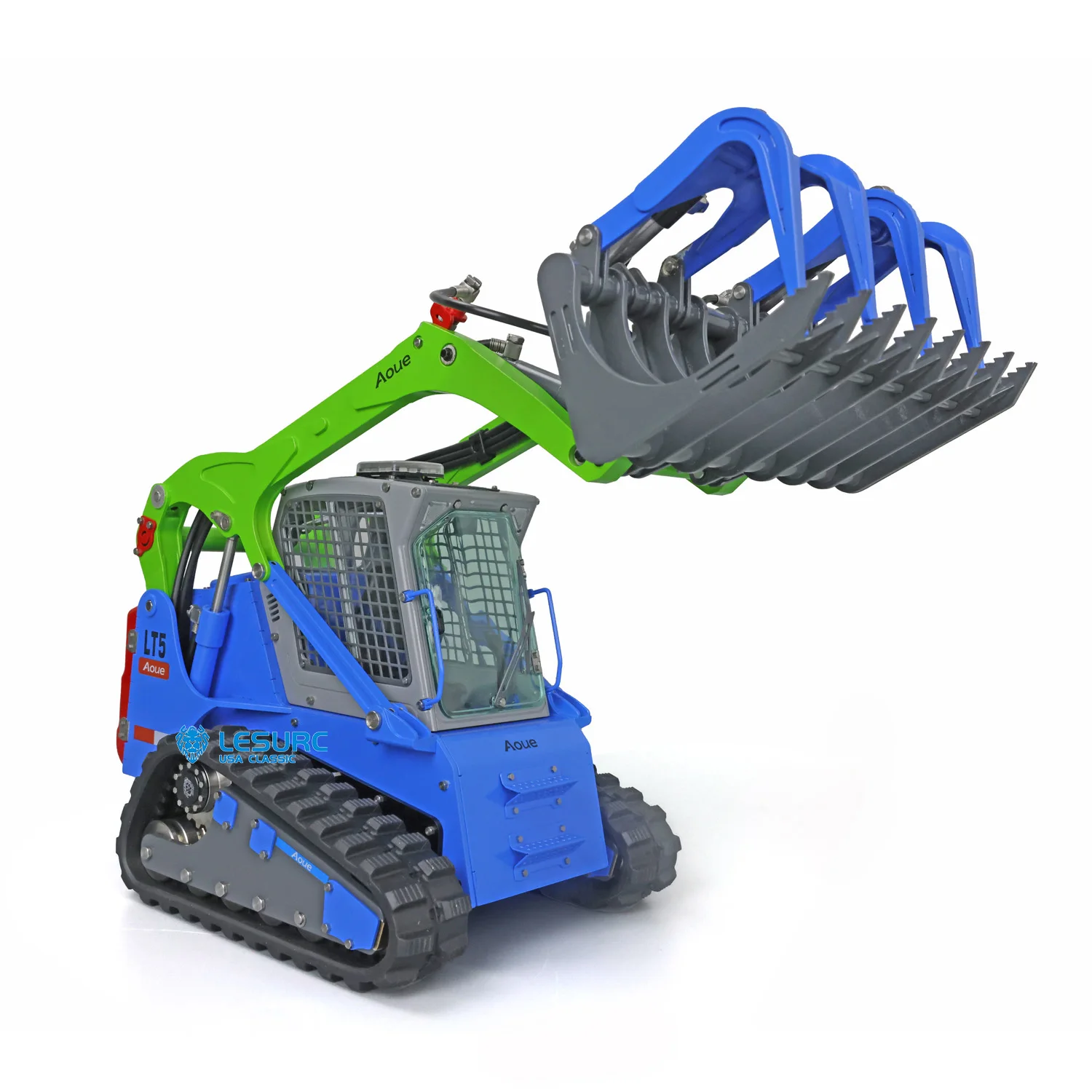 

LESU 1/14 Hydraulic Tracked Skid-Steer Aoue Lt5 RC Loader Gripper Scarifier Engineering Vehicles Outdoor Toys THZH1290