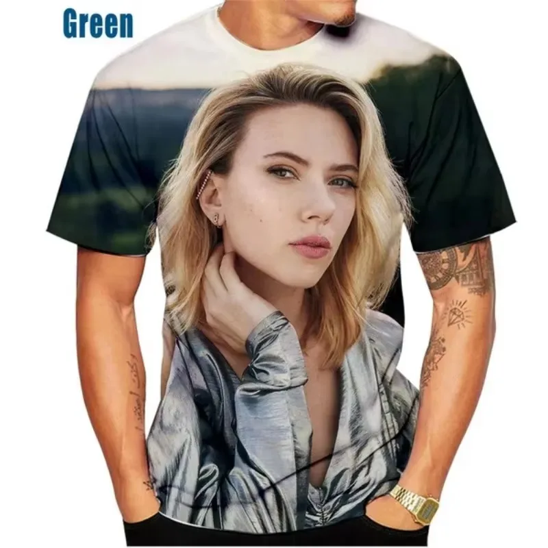 Fashion Unisex Clothing Scarlett Johansson 3D Print T Shirt Casual Oversized T-shirt Personality Harajuku Street Short-sleeved