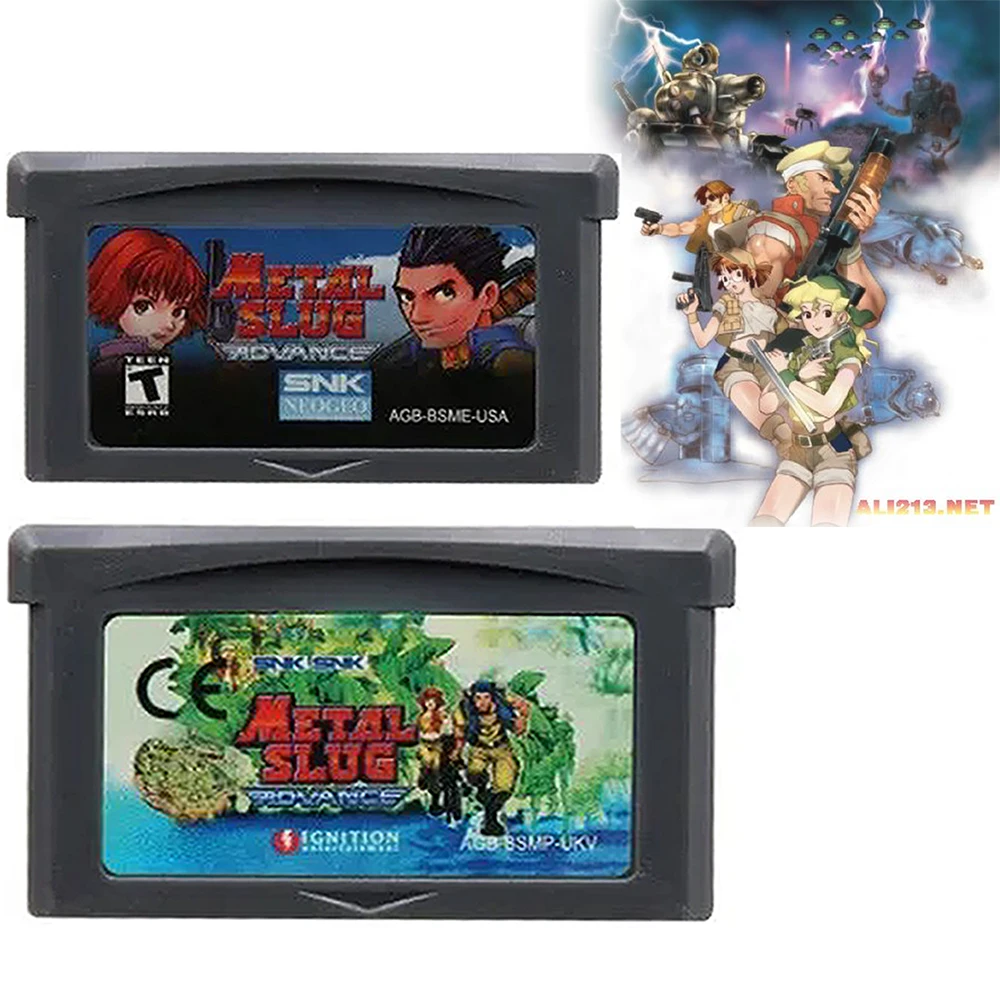 

32-битный картридж для видеоигр, карта игровой консоли для GBA Shooting Games Series Metal Slug Advance, английский язык, версия для США/EUR