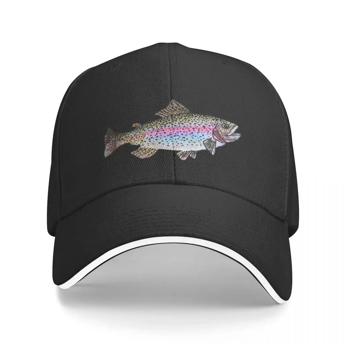 Rainbow Trout Fish Drawing Baseball Cap black Hat Baseball Cap Caps For Men Women's