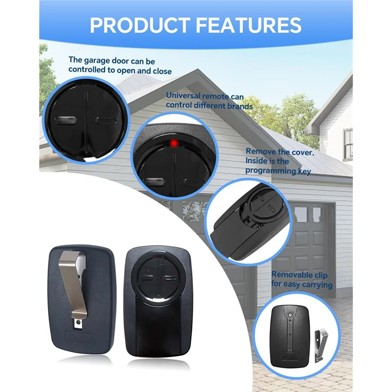 

Y45A-Universal 380UT 375UT Garage Door Opener Remote Control For Chamberlain Klik5u-Bk2 Klik3u-Bk Clickers