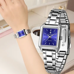 WWOOR-Reloj elegante de lujo para mujer, resistente al agua, clásico, de cuarzo, de acero inoxidable, a la moda