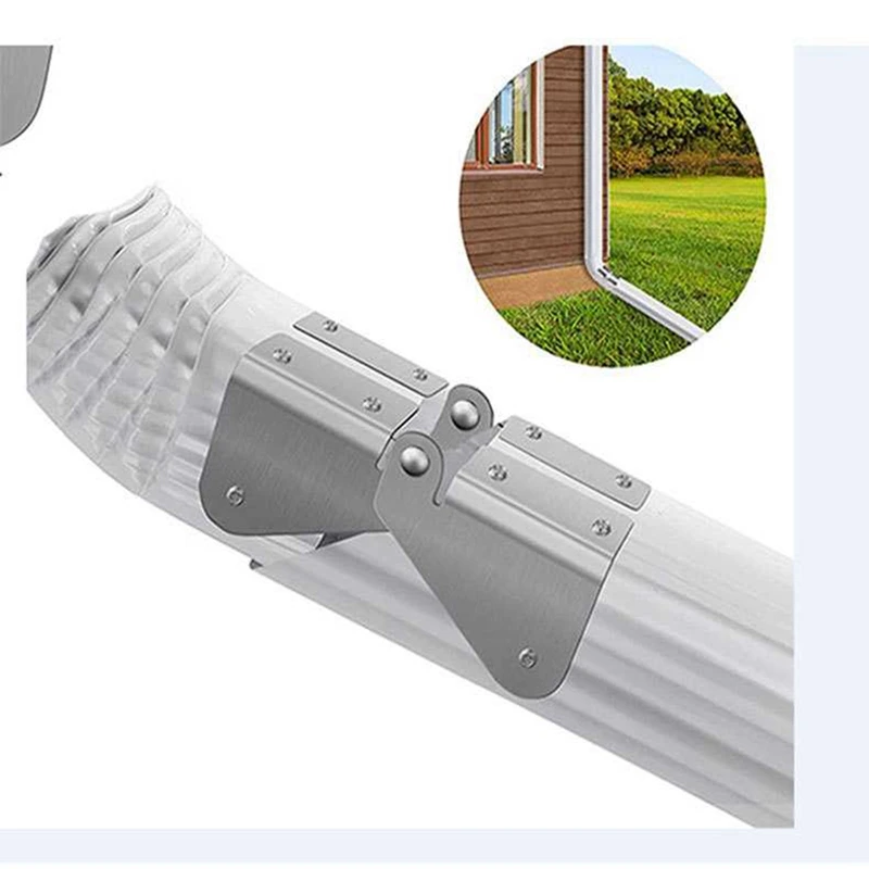 4PCS Gutter Extension Hinge Also Includes Screws Easy DIY Installation On Any Size Rectangle Or Square Downspout Easy To Use