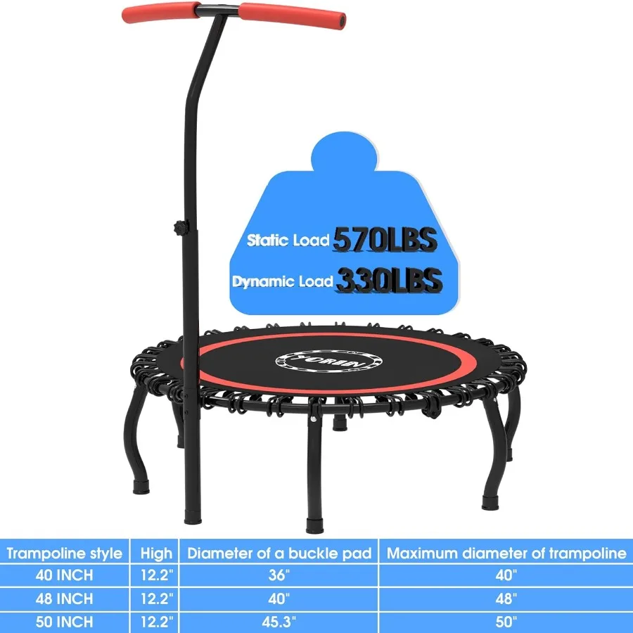 ترامبولين ريباوندر للبالغين حتى 330 رطلًا، معدات تمارين اللياقة البدنية الداخلية متوفرة بحجم صغير 40 48 50 مع كعكة متينة #5