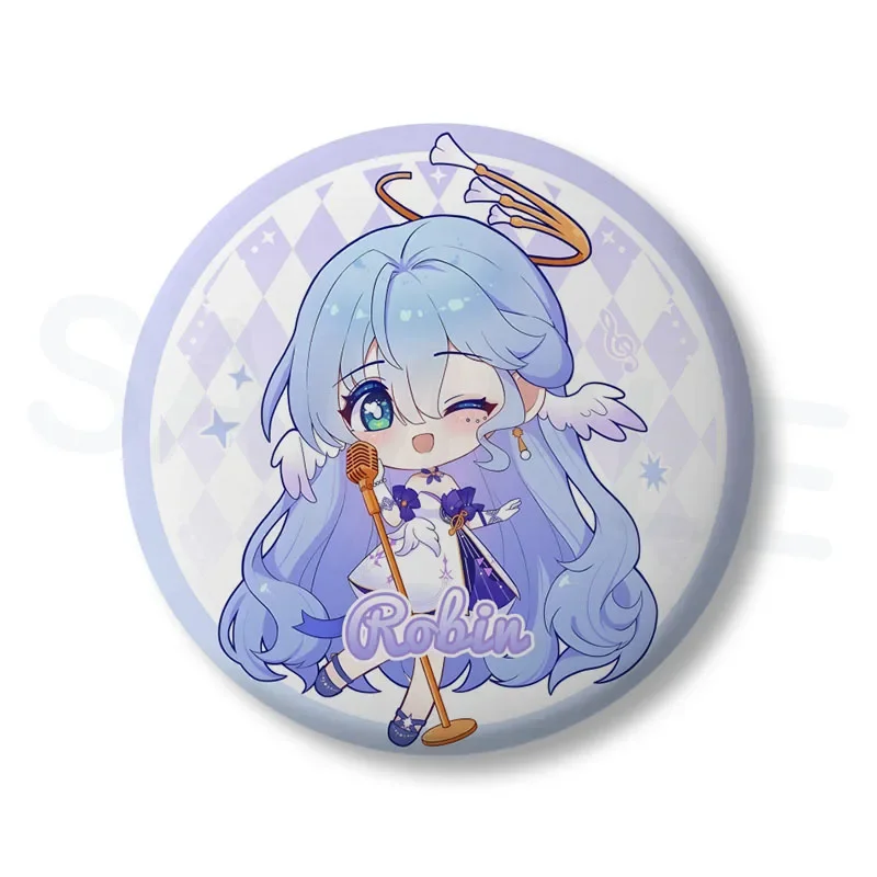 Honkai: Star Rail Serval Blade Stelle Anime Fantasy Color Pearlescent Square Laser Flash Bottom Badge Kawaii Manga Enamel Pin