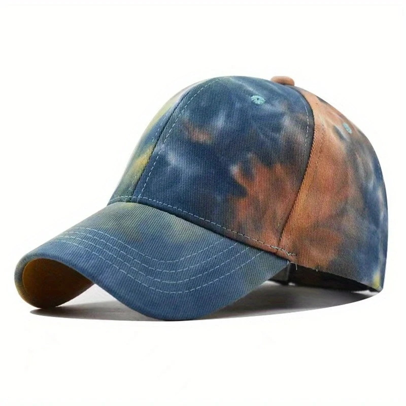 Tie-dyed gradient baseball caps street colored caps spring and summer sun hats for men and women