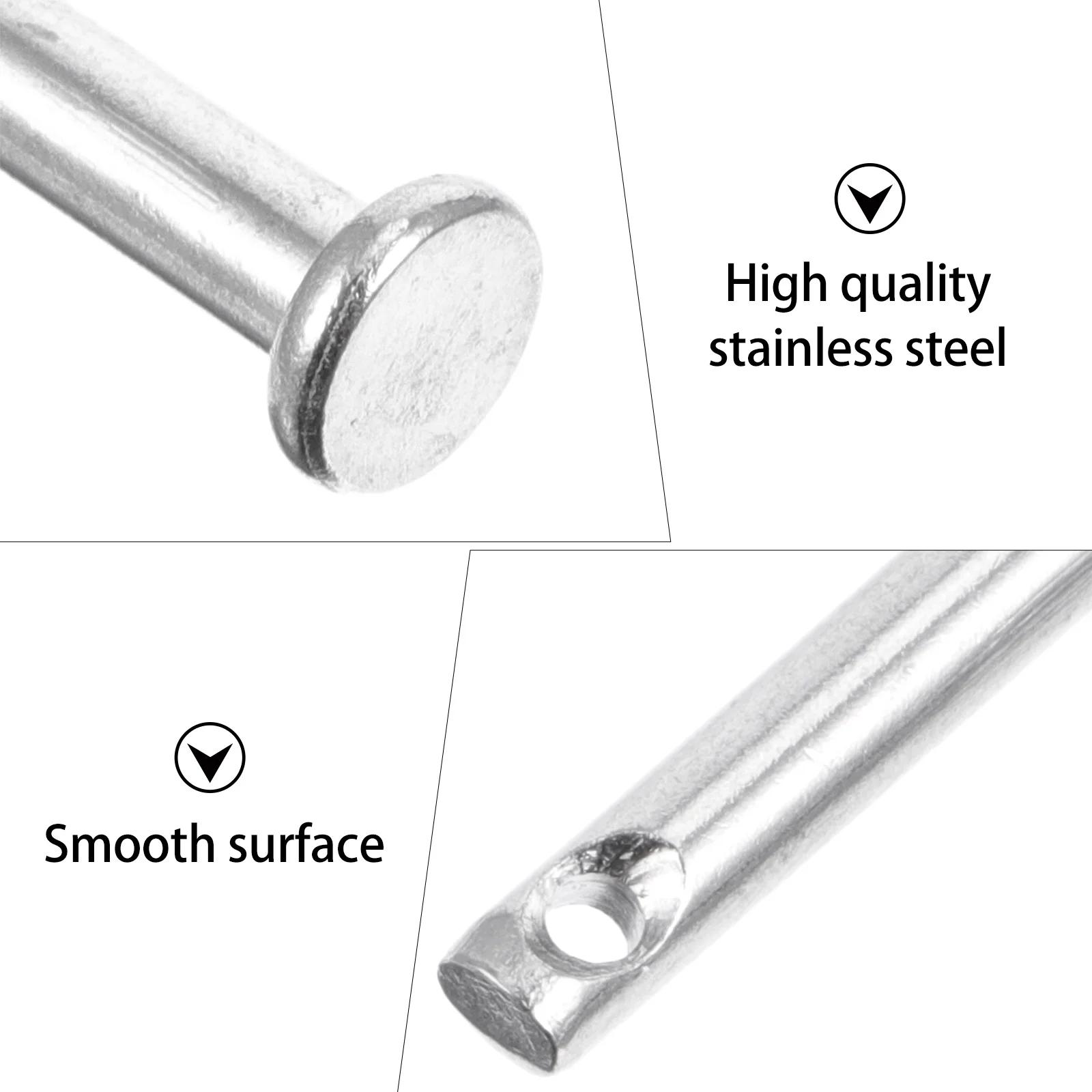 20 قطعة دبوس Clevis من الفولاذ المقاوم للصدأ قفل ثابت مسطح ثقب واحد شديد التحمل لتحديد موقع تركيب الأثاث بنفسك #6