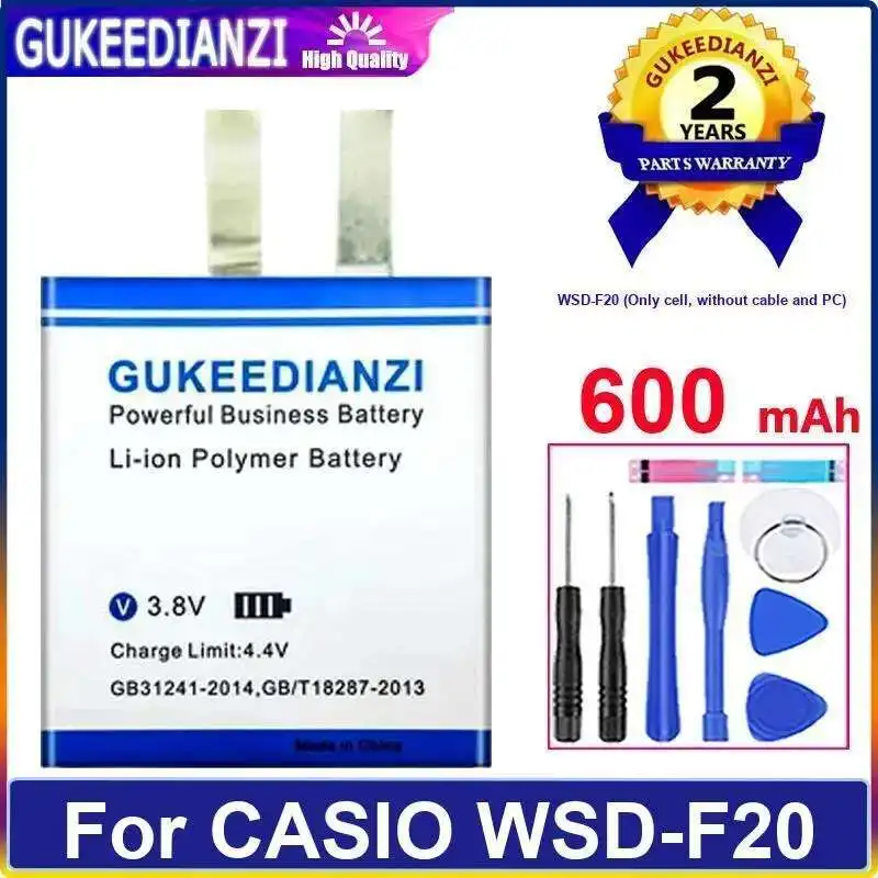

Аккумулятор для умных часов 600 мАч для Casio Wsd-F20, только ячейка, без кабеля и ПК, надежное питание