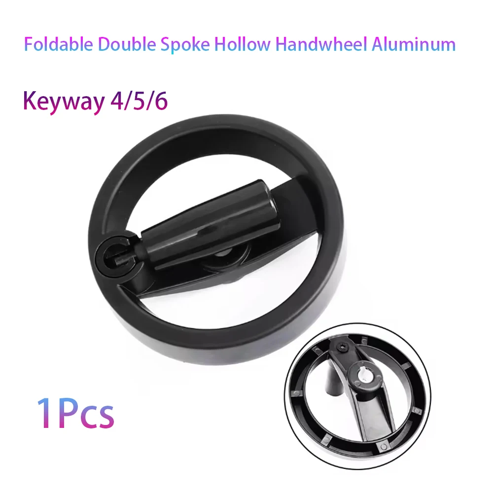 1Pcs M12/14/15/16/18/19/20 Foldable Full Spoke Hollow Handwheel Plastic Handwheel With Keyway Milling Machine CNC Handwheel Tool