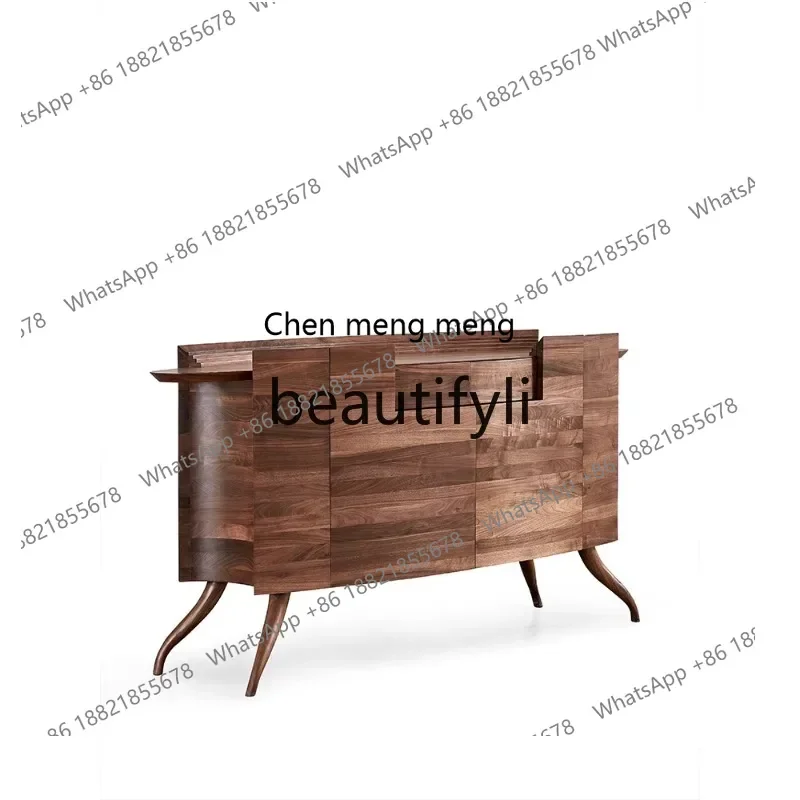M178 Side cabinet Italian designer solid wood North American black walnut light luxury restaurant locker