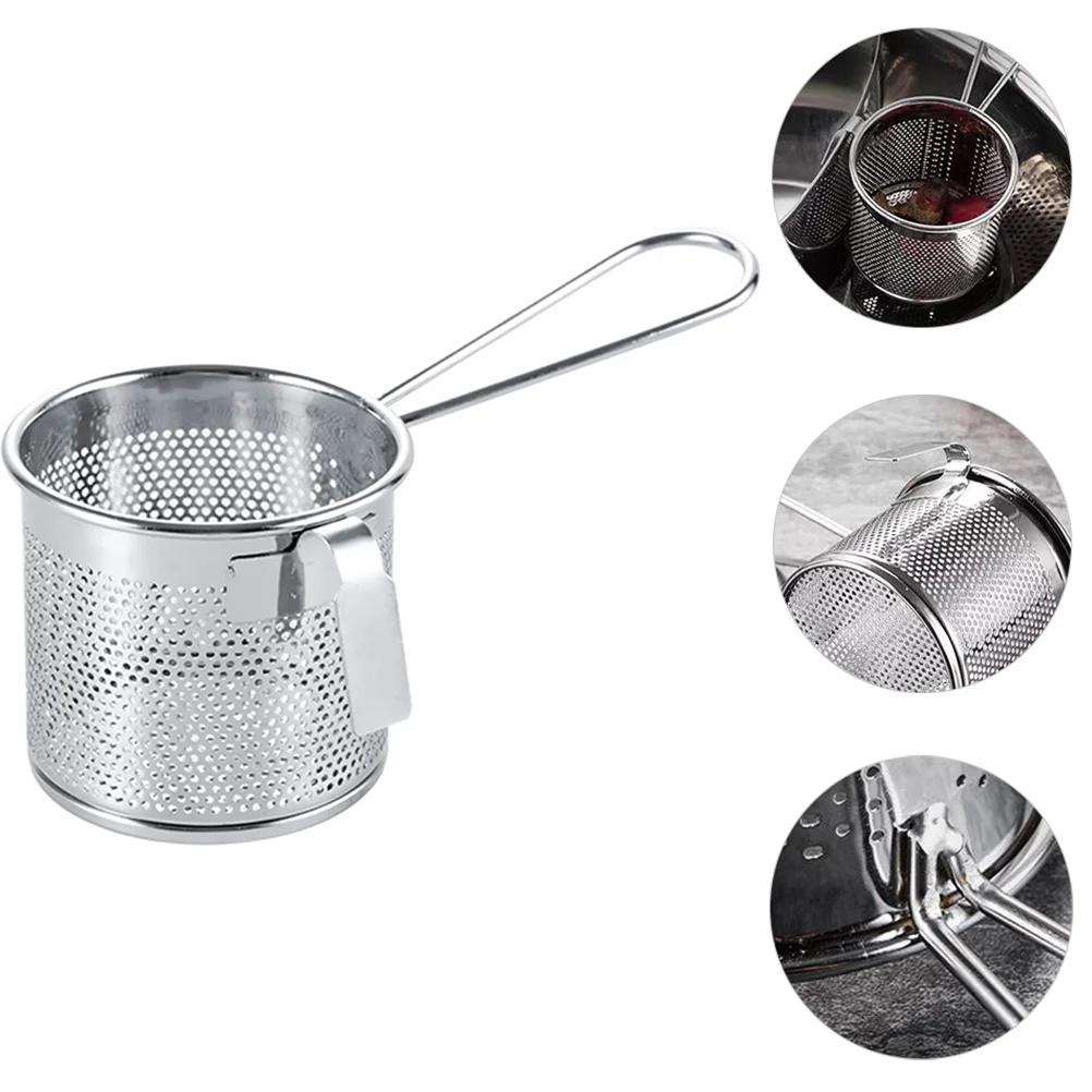 Pasta Basket for Boiling Hot Pot Slip Through The Net Baskets Hot-pot Side Colander Set Stainless Steel