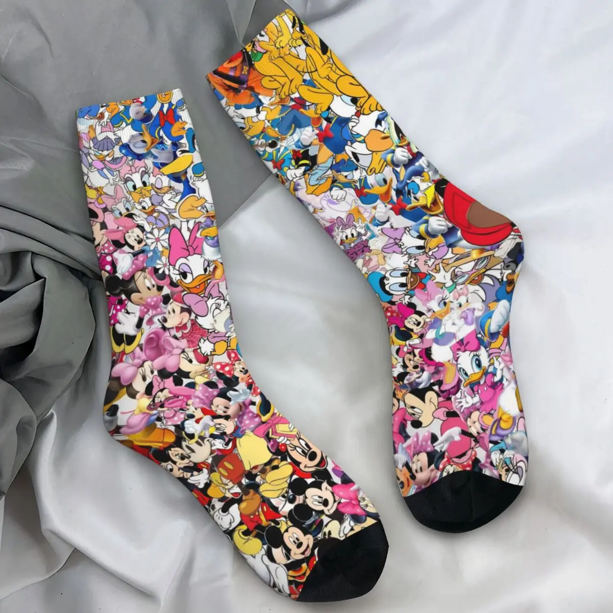 미키와 미니 만화 마우스 캐릭터 스타킹 패턴 양말 가을 안티 슬립 양말 남여 남성 야외 스포츠 부드러운 양말