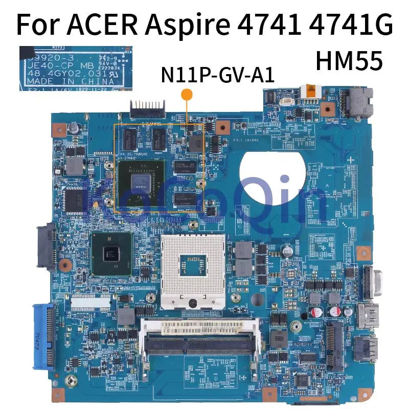 

For ACER Aspire 4741G 4741 Notebook Mainboard 09920-3 HM55 N11P-GV-A1 MBR8H0100 Laptop Motherboard Test