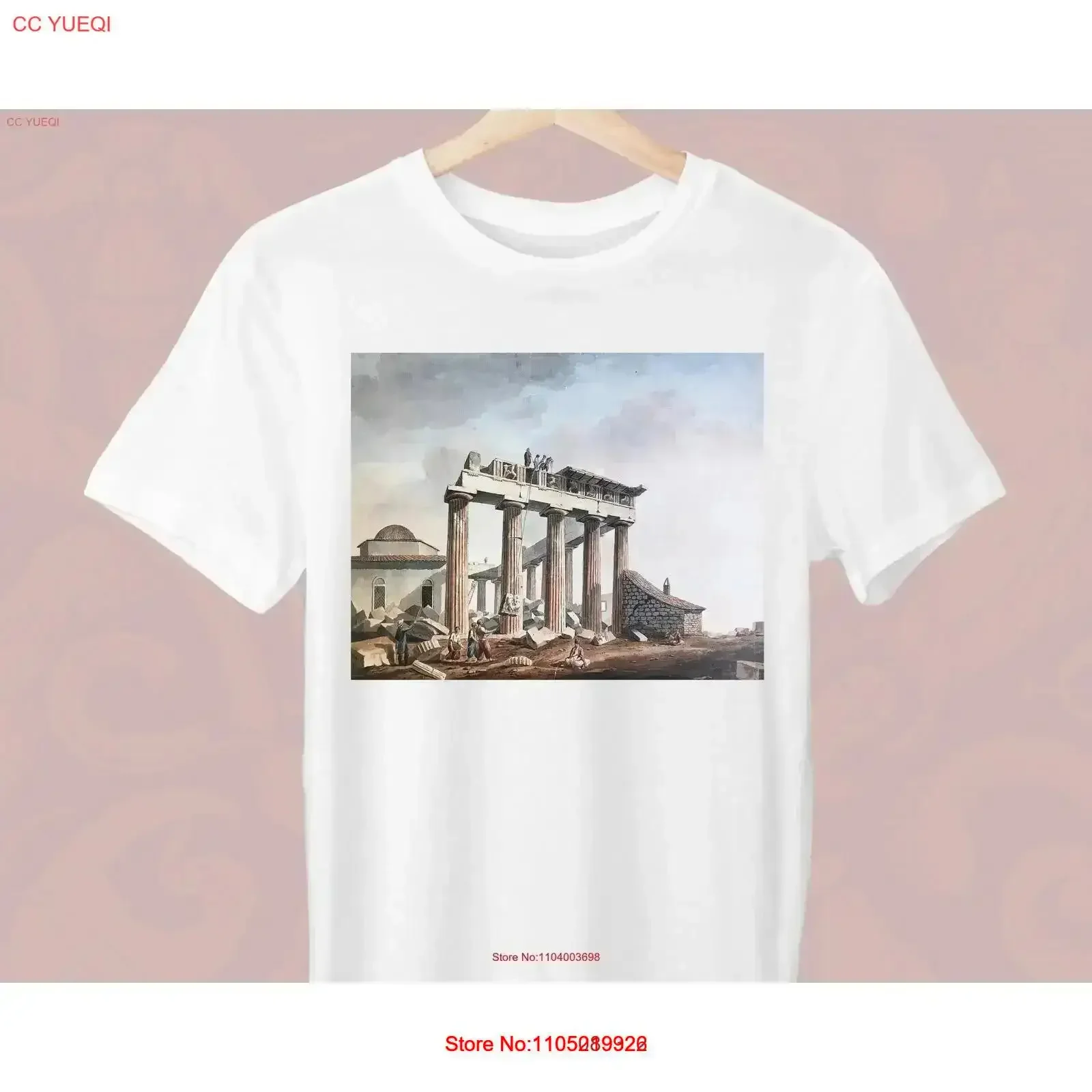 

Removal of marbles from the Parthenon Edward Dodwell T Shirt Greek for a Stylish vintage Washed Casual homme graphic vintage