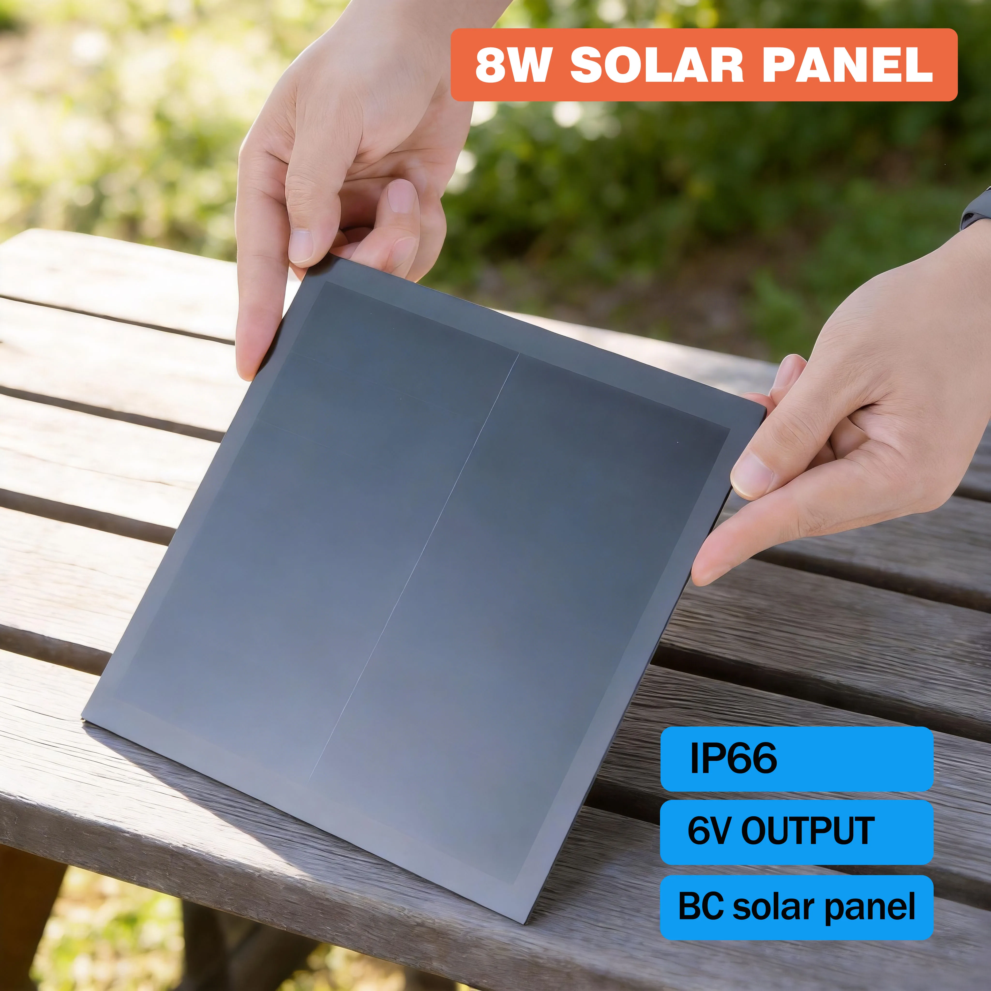 Panel Solar de 8W 6V Monocristalino de Alta Eficiencia, Fuente de Energía Fotovoltaica Portátil, Módulo Solar de Silicio Único para Cámara Exterior