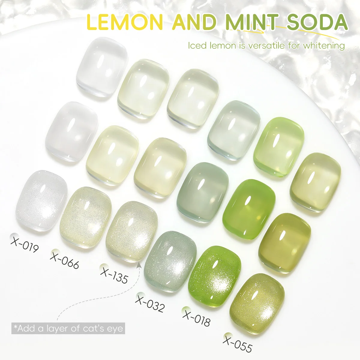 

XEIJAYI Lemon Mint, 6 шт./компл. — яркие летние оттенки, вдохновленные физическим освещением, интенсивный цветной макет