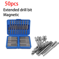 36/50PCS Of Extended Electric Screwdriver Batch Head Bits Set Including U-Shaped Cross-Word Plum Blossom Rod Group Connector Set