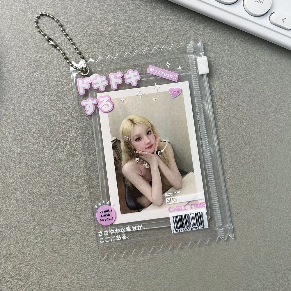 PVC 3 Inch Photocard Zipper Pouch Polaroid Storage Badge Bag Anime Merch Display Pendant Card Case Doll Carrier view 5