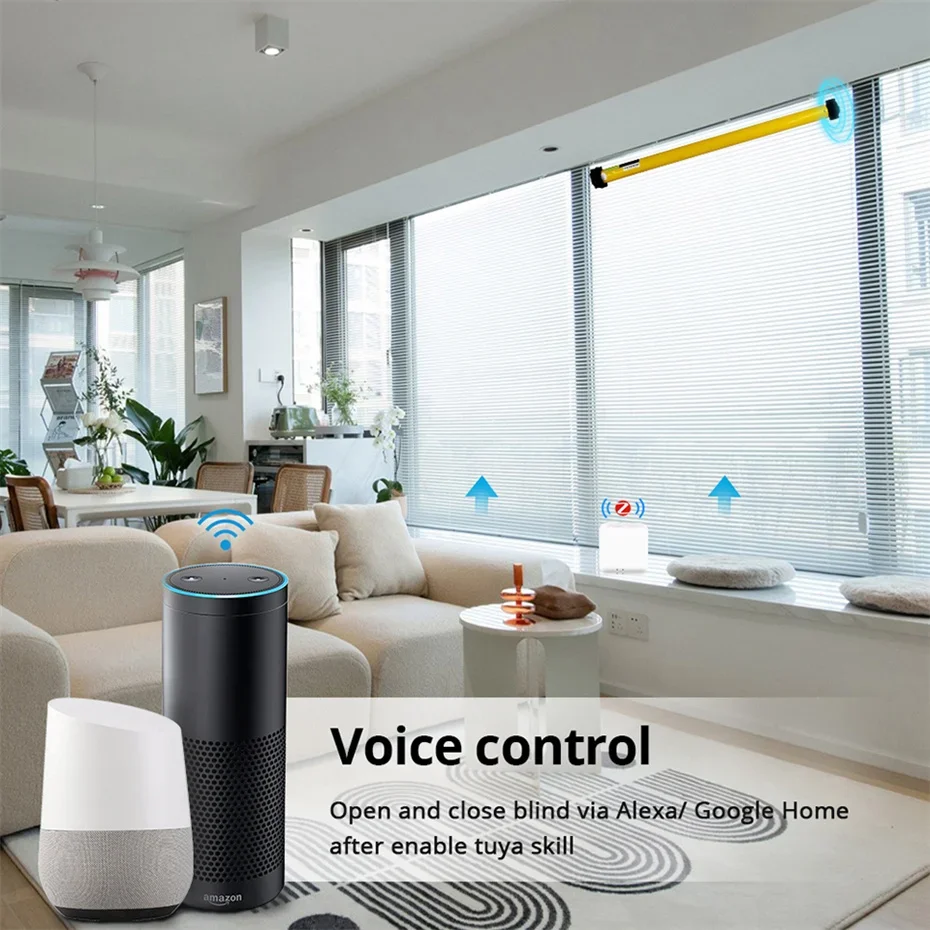 محرك أنبوبي دوار A-OK AM25 1/25، جهاز تحكم RF433 + تطبيق Tuya Zigbee، بطارية ليثيوم مدمجة، لمساعد Alexa/Google، لأنبوب 38 مم #3