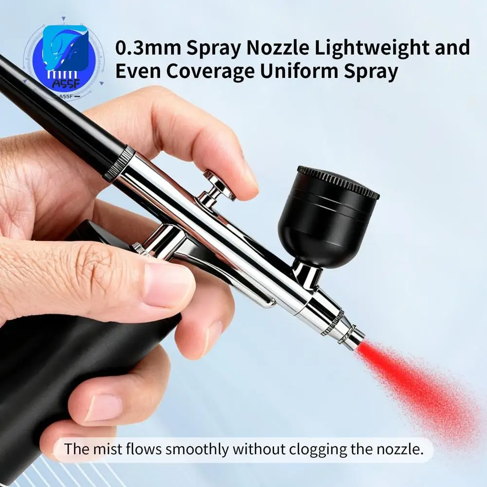 A55F-Airbrush Kit Rechargeable With Compressor 3 Air Pressure Adjustment Cordless Air Brush For Decorating And Model Painting