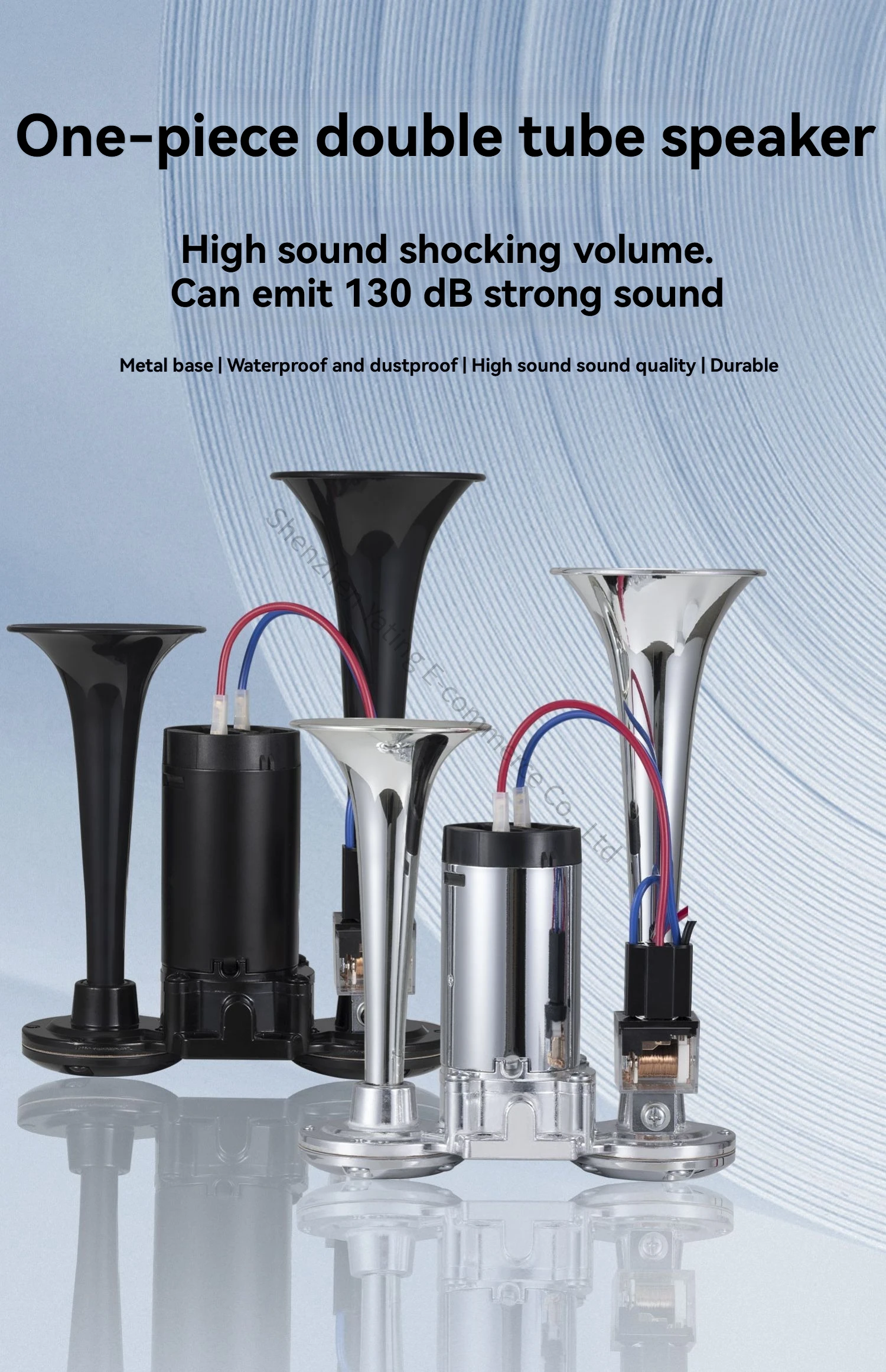 12V Super Loud Waterproof Motorcycle Combo Horn, Gas Horn, General Motors Electric Horn