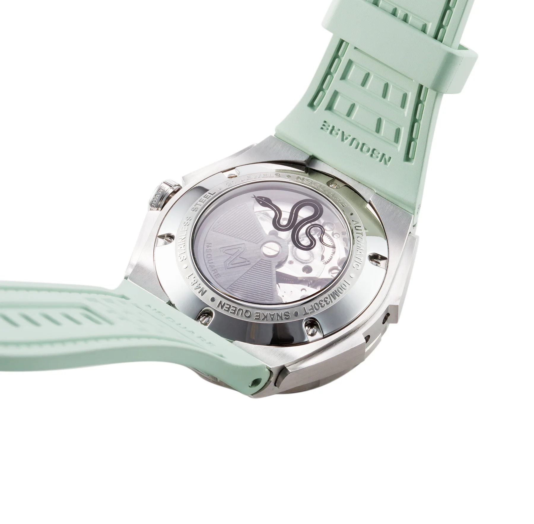 NSquare 自動巻き時計 - N48.1 レディース ラバーストラップ ウォッチ ミニマリスト デザイン 腕時計 防水 高級 ファッション