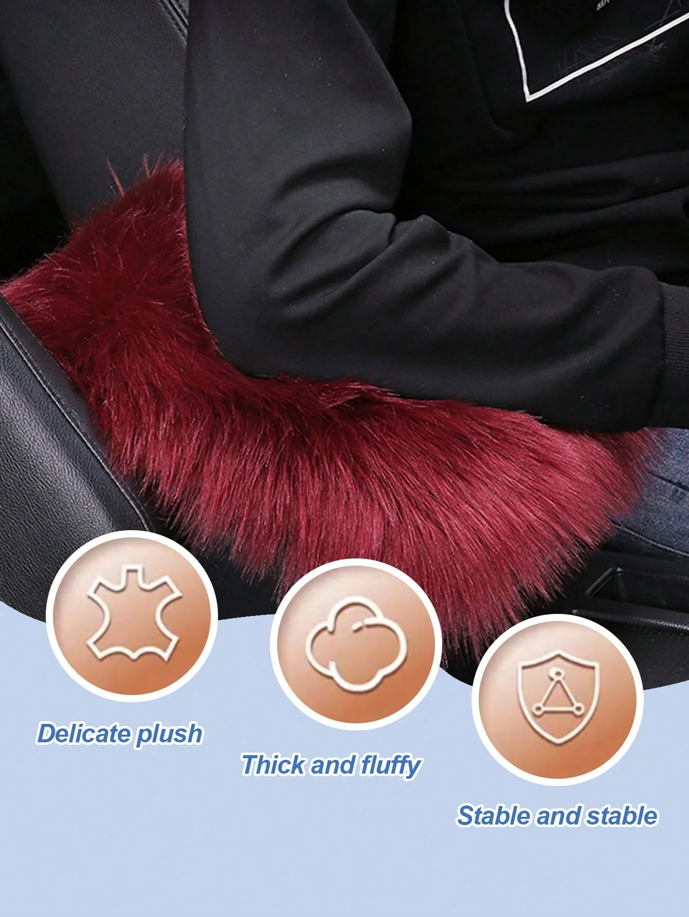 แผ่นรองที่วางแขนกำมะหยี่เนื้อนุ่ม – แผ่นรองคอนโซลกลางกำมะหยี่นุ่มสำหรับรถยนต์ SUV รถบรรทุก, ใช้ได้กับทุกรุ่น เบาะรองนั่งในรถสำหรับฤดูหนาวที่ให้ความอบอุ่น, N