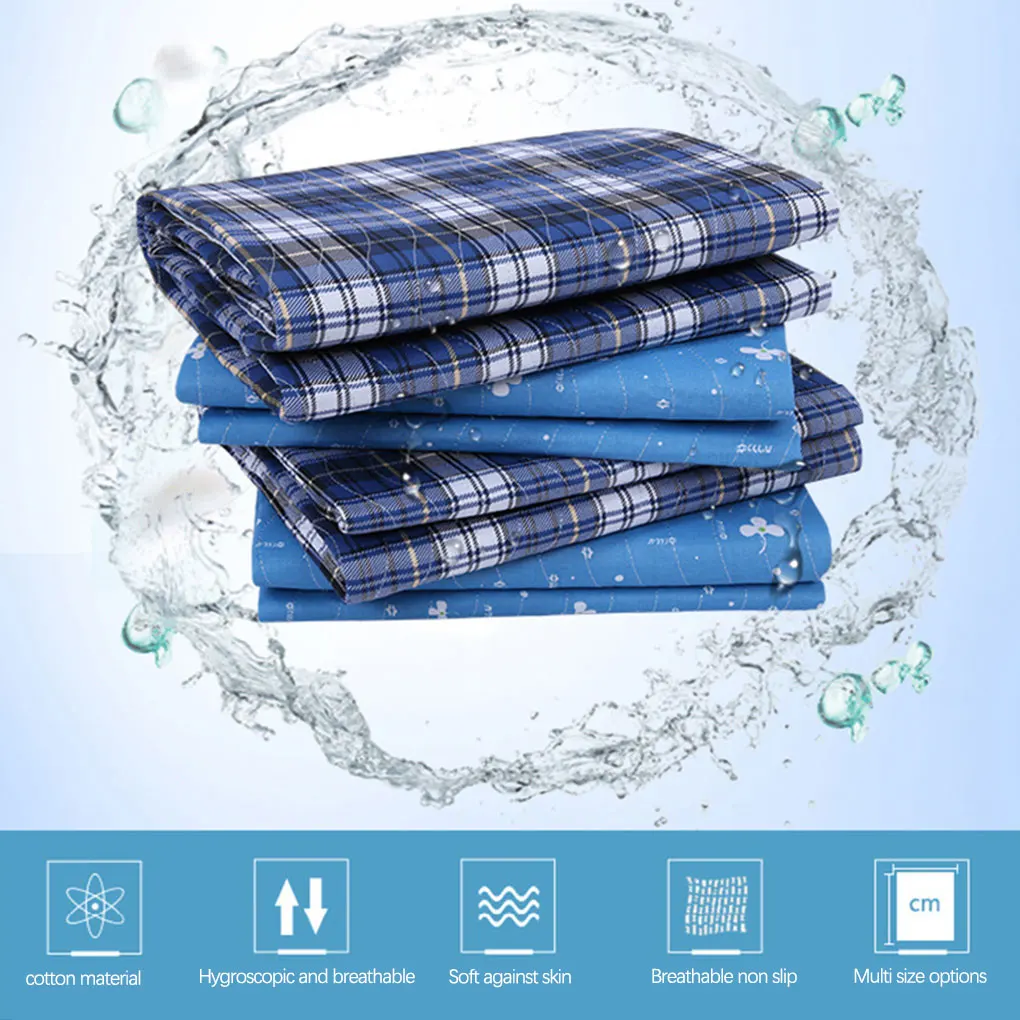 Mattress Incontinence Pad Urine Mat Adult Diaper Nappy Sheet Blue