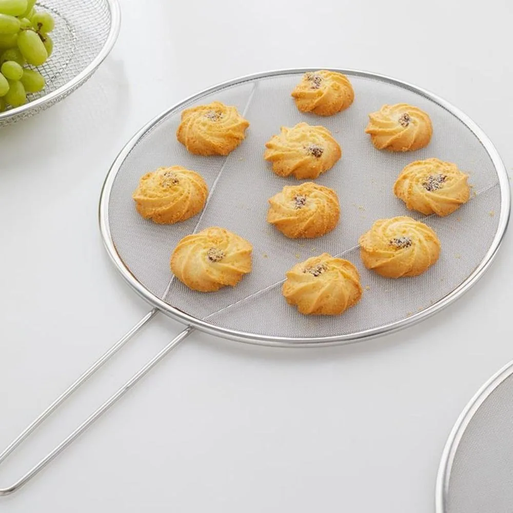 

Pot Cover Stainless Steel Oil Splash Screen Fine Mesh Rust-proof Oil Splatter Cover Round Oil Shield Guard Pan