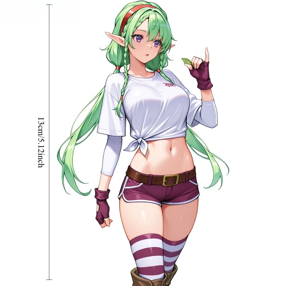 Anime Elf Character Sport Bikini Girl Vinyl Decal Weatherproof Sticker for Car Motorcycle Electric Scooter Exterior Decor
