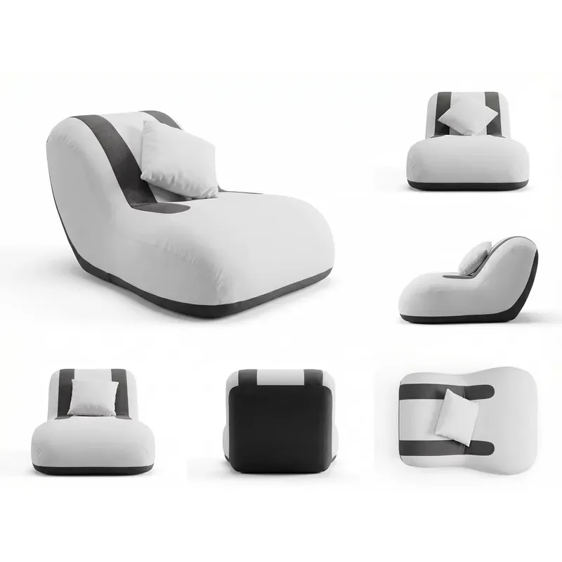 Modern Reclining Compressive Sofa in Box Boneless Indoor Couch Frame Lazy Bean Bag Fast Expanding Reading Nook Single Seat