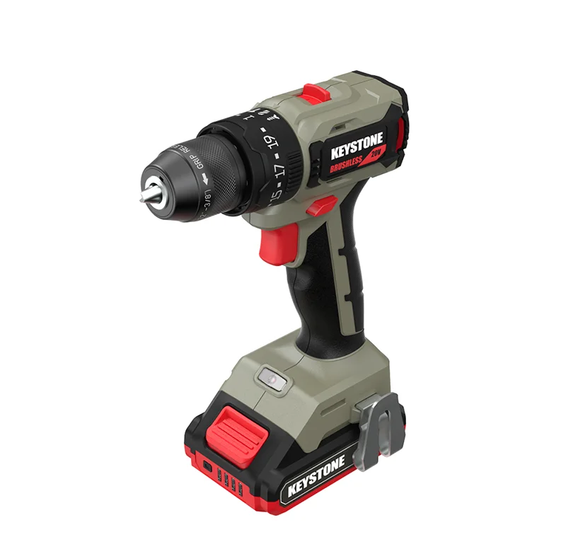 

Wholesale Hand Tools Portable Battery-Powered Brushless Impact Drill with 45Nm Torque and Self-locking Chuck