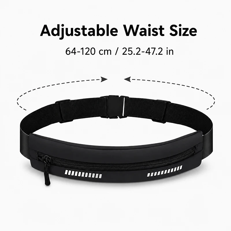 Laufgürtel mit Verstellbarem Riemen für Männer und Frauen Schlanke Lauftaschen Tragbare Outdoor-Jogging-Sporttasche für Mobiltelefone – Detail 1