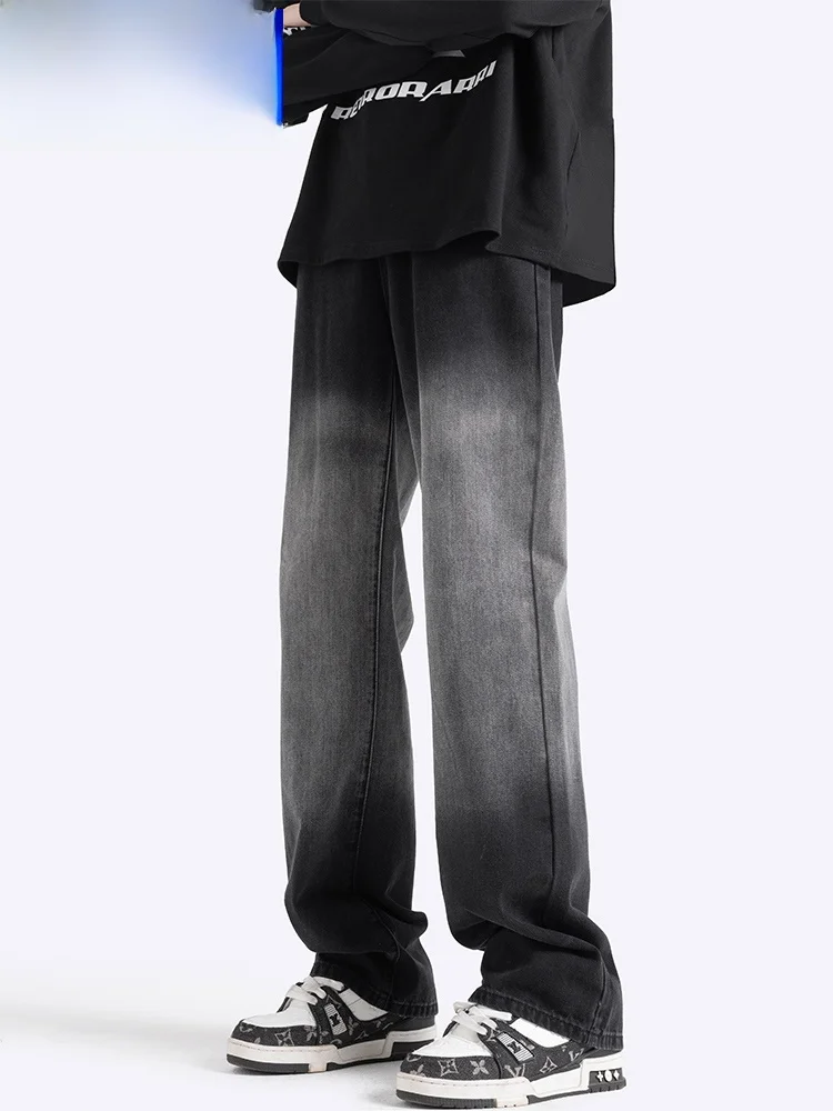 

Мужские джинсы Wassup Happy: летние, в американском ретро-стиле, широкие, свободные, прямые, повседневные, длинные брюки для молодежи