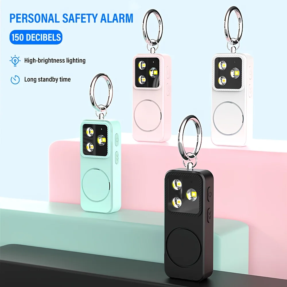 

E2 Safety Alarm Keychain Light with Strobe LED Flashlight Four Modes Emergency Lamp Safety Alert Light for Seniors and Children