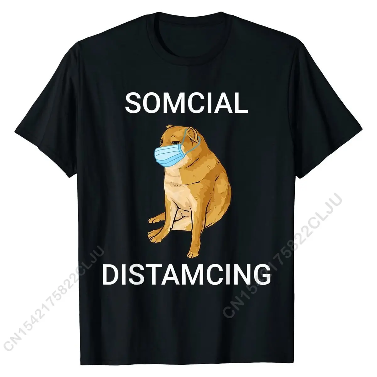 

Somcial Distamcing Cheems Dog Funny Shiba Inu Dank Meme T-Shirt Tops Tees Funny Casual Cotton Men Tshirts Casual