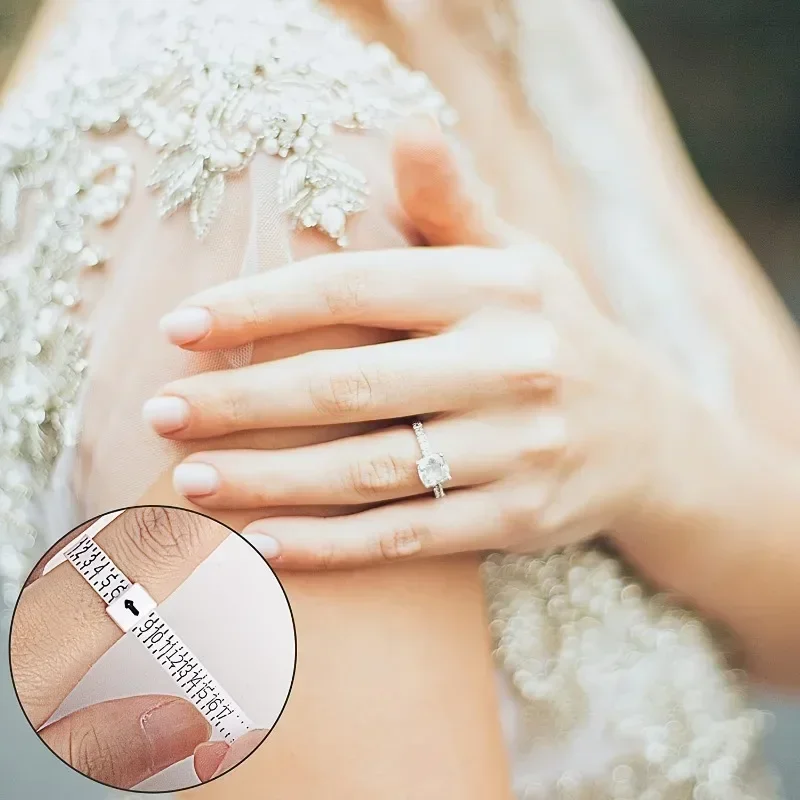 1pc Ring Sizer Convenient Precise Measuring Tool Reusable Finger Size Measuring Tape Jewelry Sizing Tool US/EU/UK Rings Size