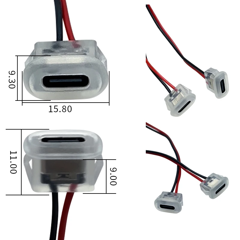 Conector tipo C 2P impermeable de alta calidad, conector de compresión directa, toma de Base hembra, interfaz de carga, 1 unidad, nuevo