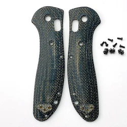 CNC With Screws Flax Micarta Material Knife Grip Handle Scales For Benchmade Griptilian 551 550 Knives DIY Make Accessories Part