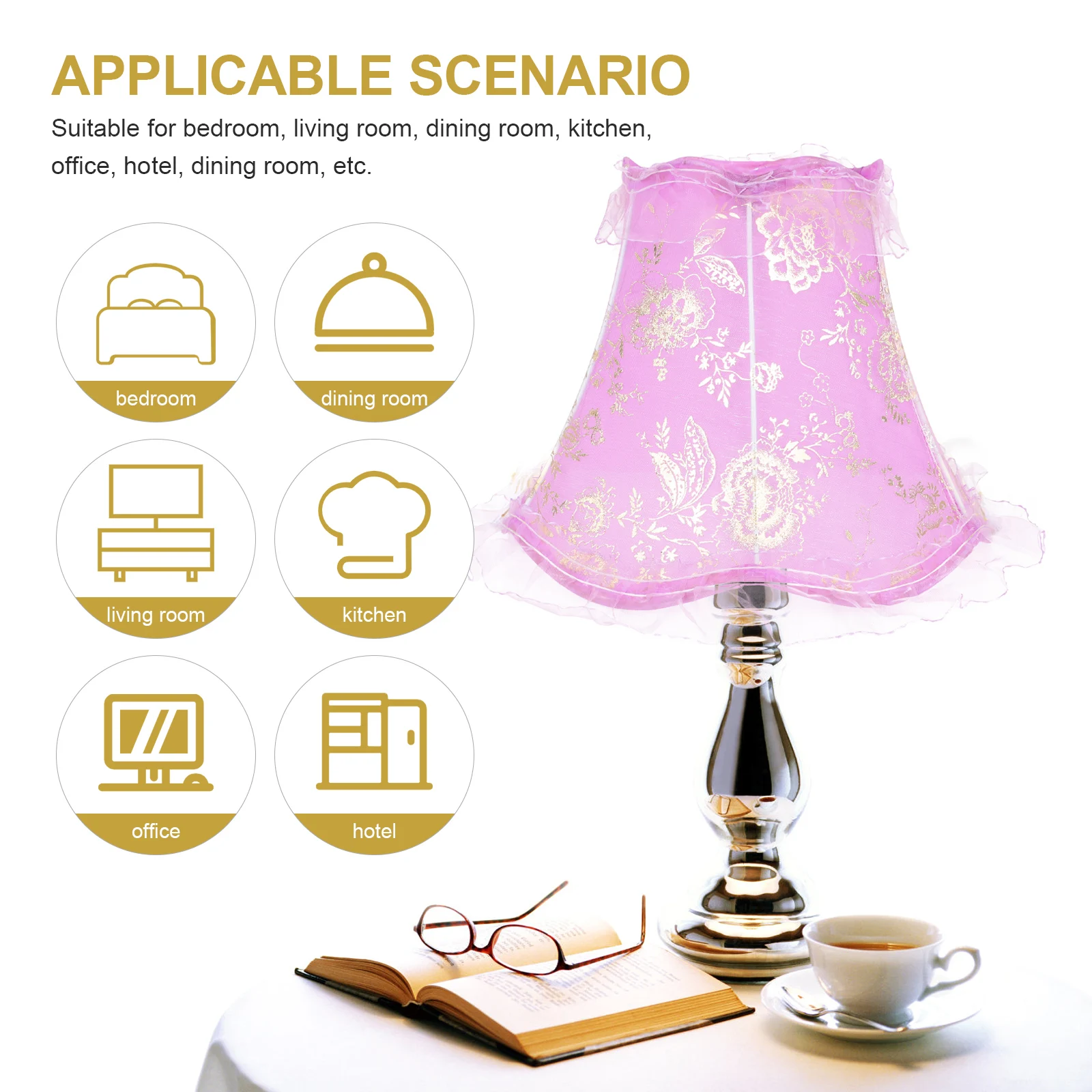 

Retro Lampshade Table Small Vintage Chandelier Cloth Lampshades for Floor Replacement Hollow Carving Tassel